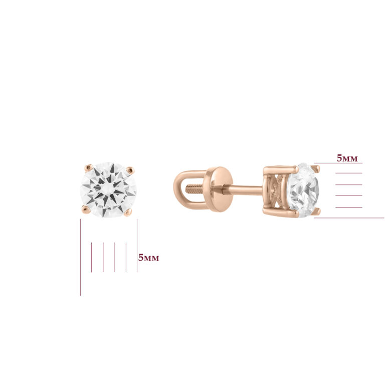 Сережки у червоному золоті зі вставкою Цирконій 28200911.173.2105888101