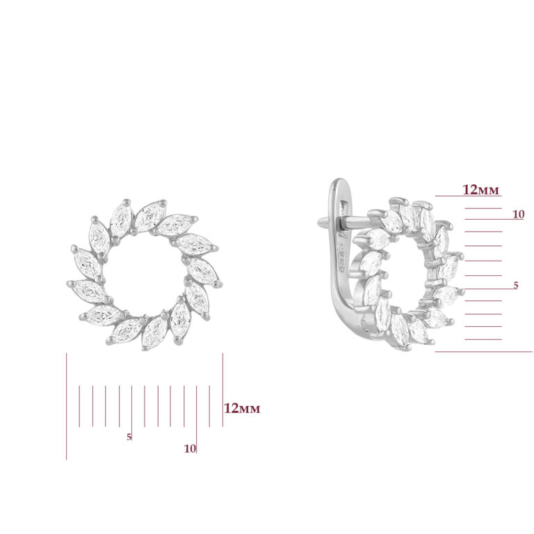 Срібні сережки зі вставкою Цирконій 28200922.113.20746