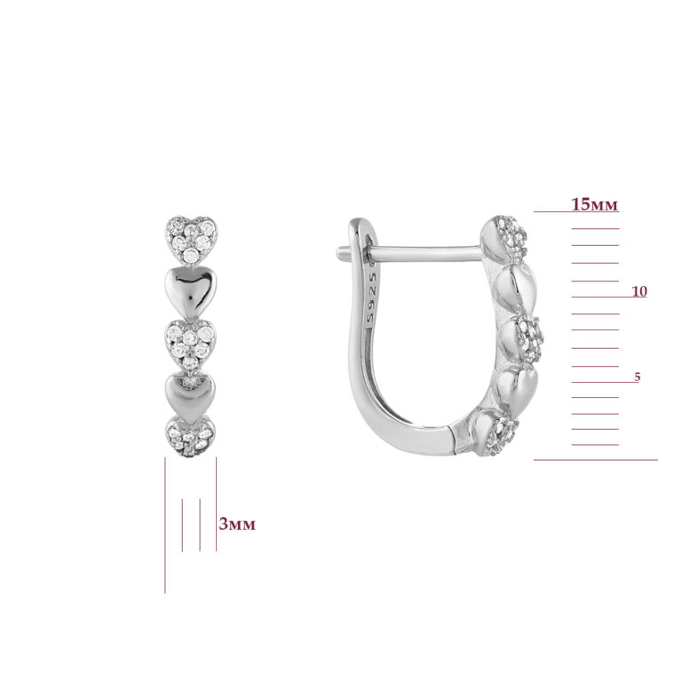 Срібні сережки з фіанітами 28200922.146.010758s