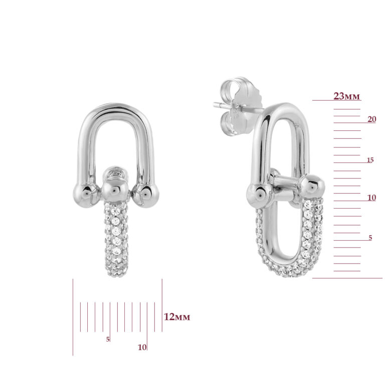 Срібні сережки зі вставкою Цирконій 28200922.146.011383s