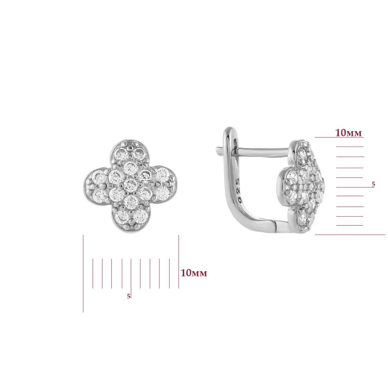 Срібні сережки зі вставкою Цирконій 28200922.146.011384s