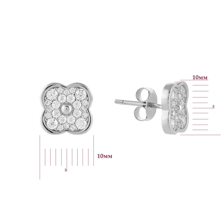 Срібні сережки з фіанітами 28200922.146.011390s