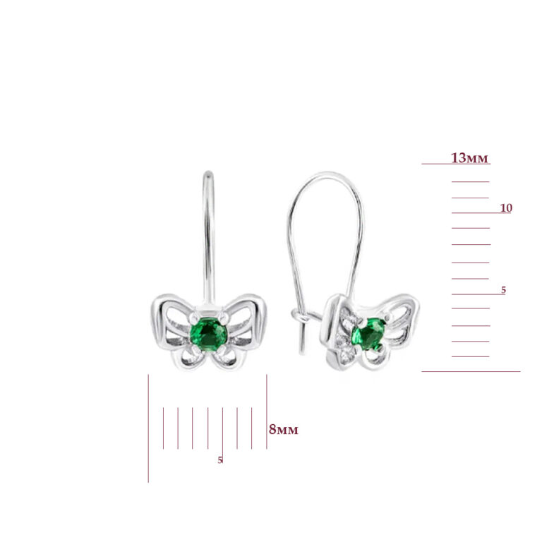 Срібні сережки з фіанітами 28200922.312.S2FI200