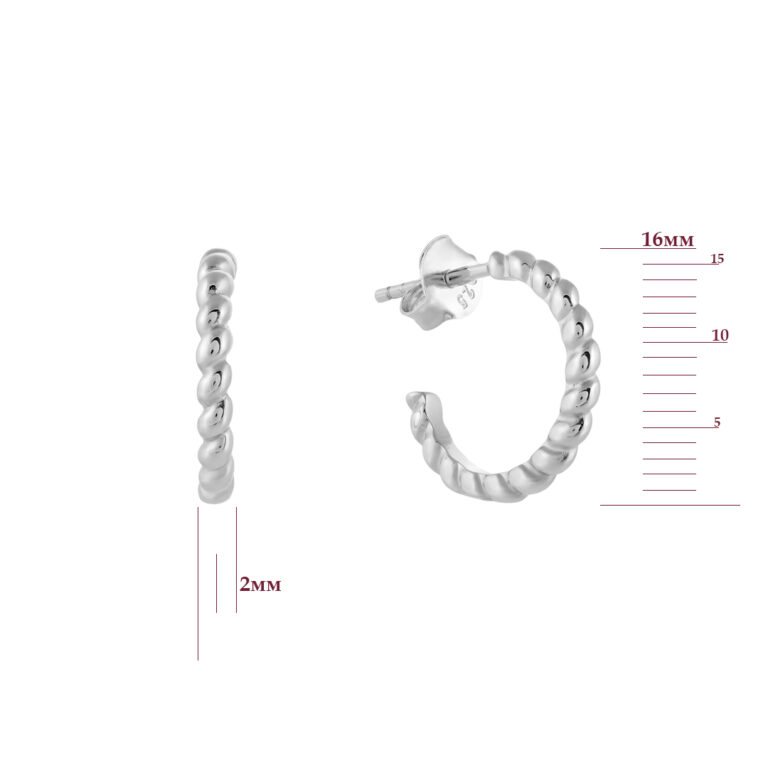 Срібні сережки зі вставкою Цирконій 29900922.146.011226s