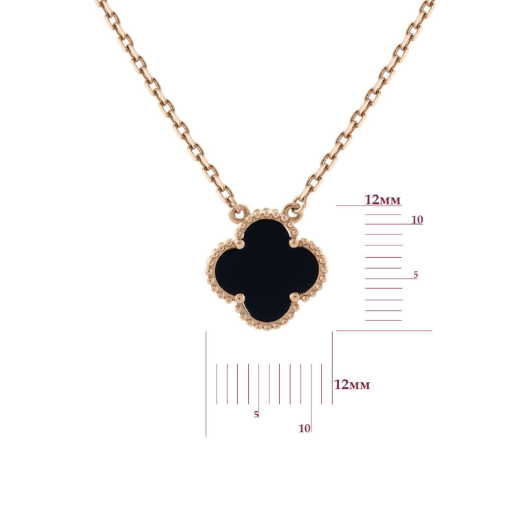 Кольє у червоному золоті зі вставкою Онікс "Чотирилисник" 84400911.78.c555