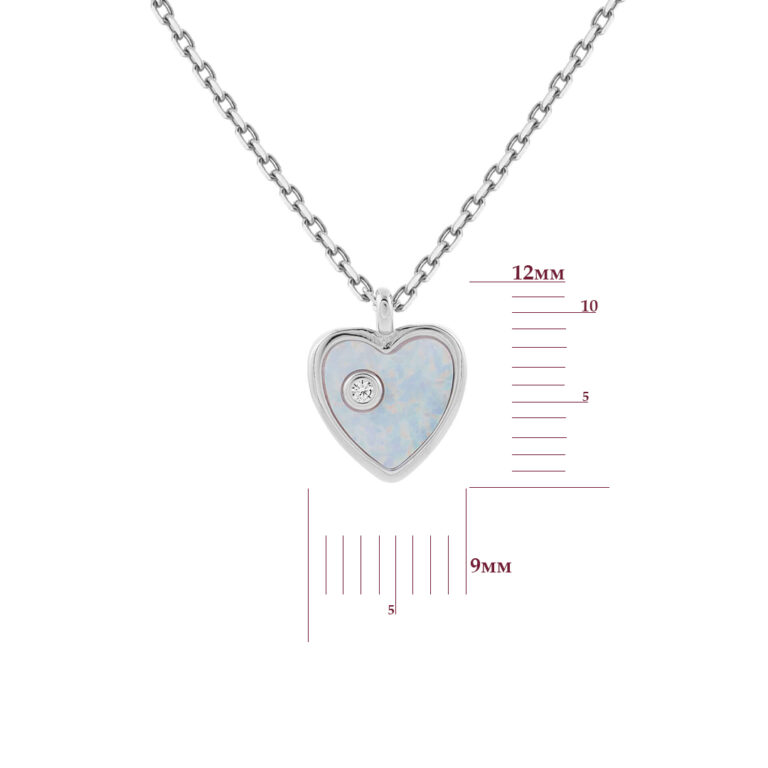 Срібне кольє зі вставкою Опал та Цирконій 84600922.312.Kl2OpB005Sh