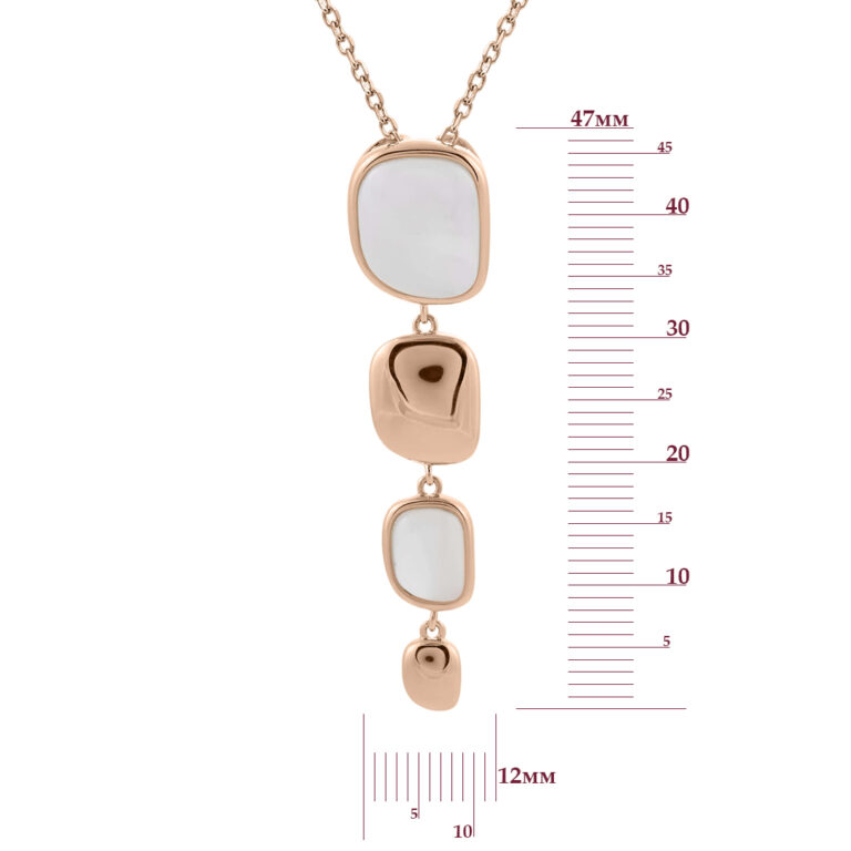 Срібне кольє з позолотою зі вставкою Перламутр 84700921.314.NVB003-1S