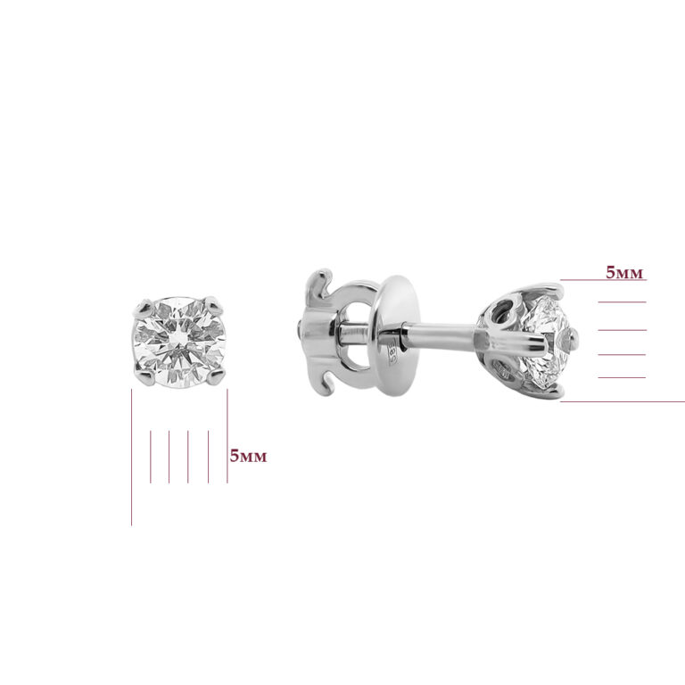 Сережки у білому золоті зі вставкою Діамант 21500912.254.s696