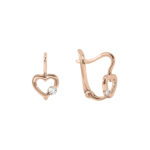 Сережки у червоному золоті зі вставкою Цикроній 28200911.173.2105346101