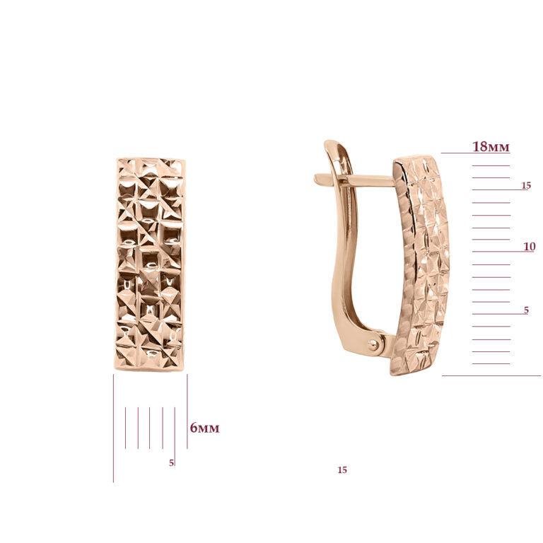 Сережки у червоному золоті 29900911.173.2011232101