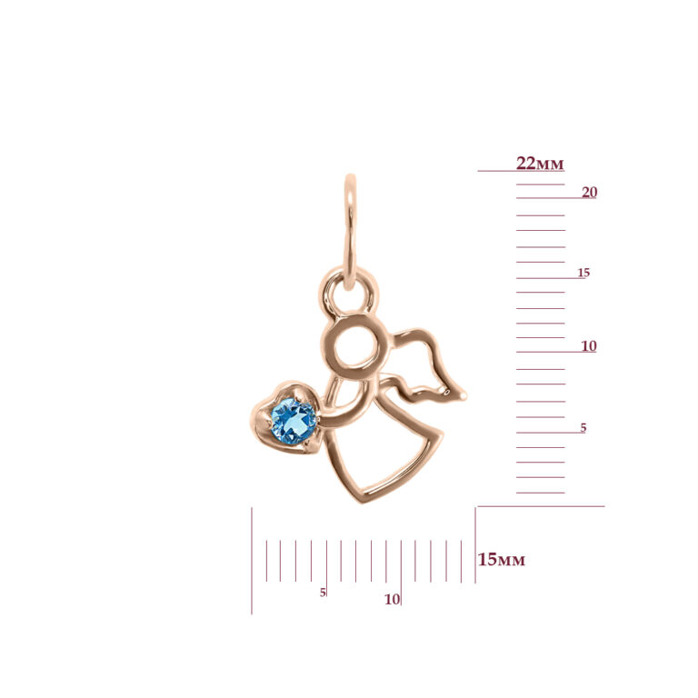 Підвіска у червоному золоті зі вставкою Топаз "Ангел" 36830911.316.315231n