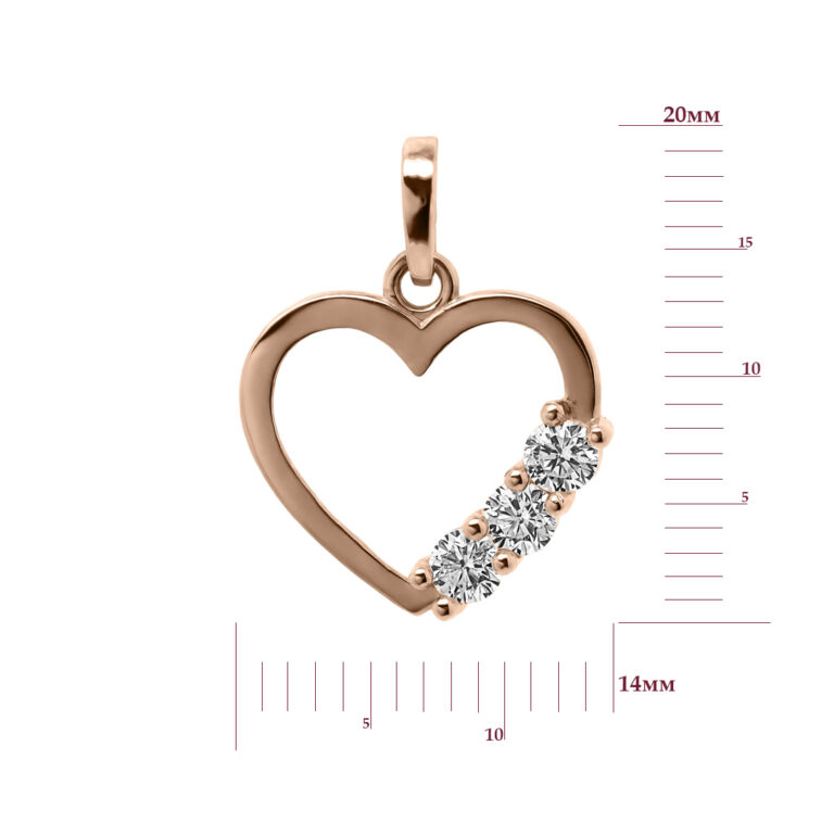 Підвіска у червоному золоті з фіанітами 38240911.316.310631