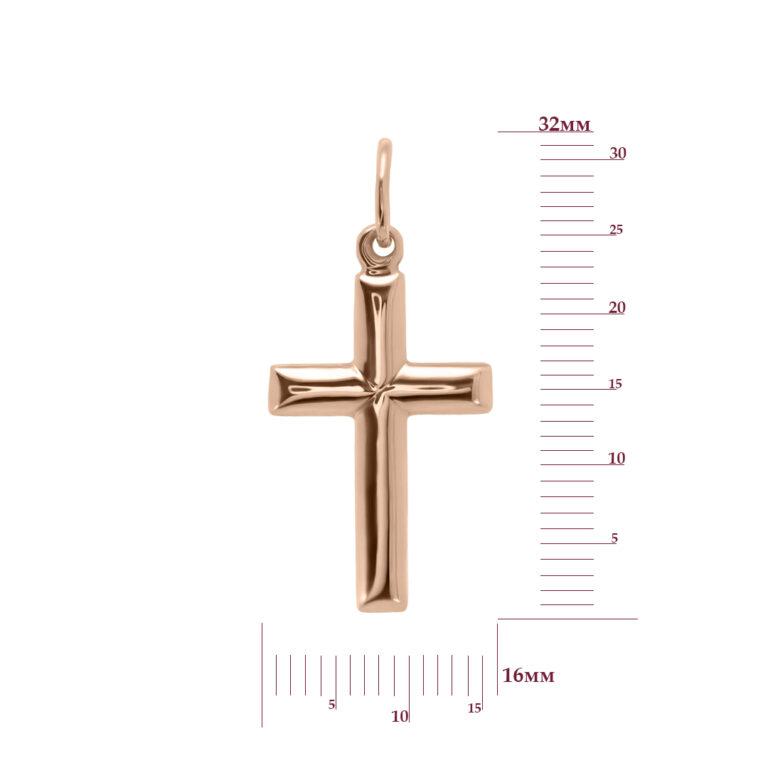 Хрестик у червоному золоті 39910911.274.2-6057.0.0