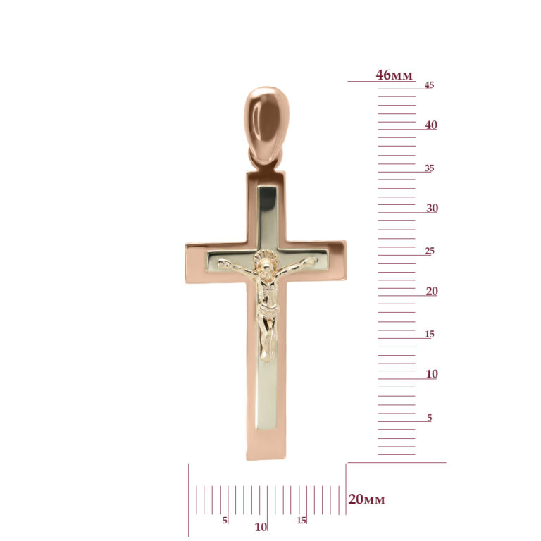 Хрестик у червоному золоті з розп’яттям 39910911.274.2-8068.0.0