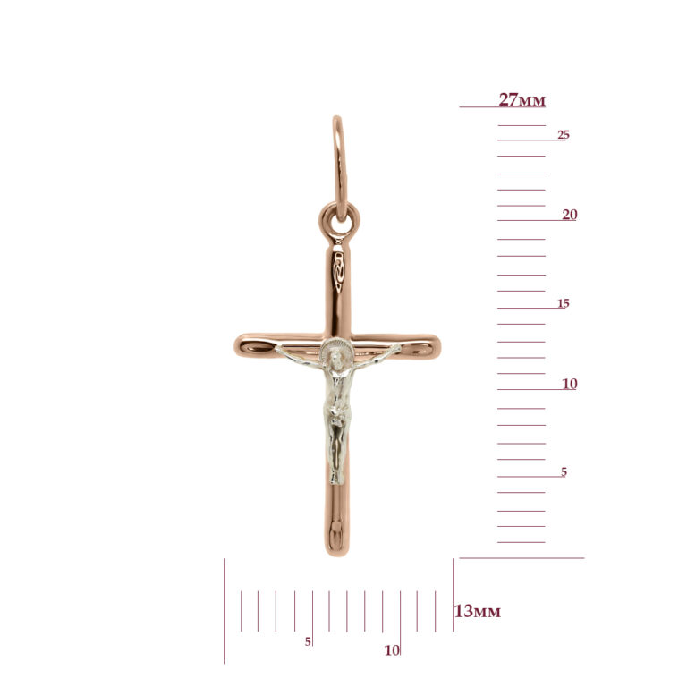 Крестик в красном золоте с распятием 39910911.78.p080_ru